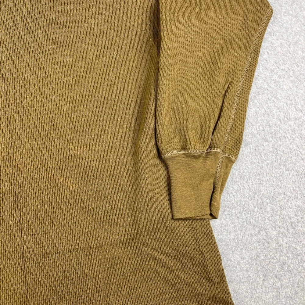 VTG Morgan Mills Thermal Shirt Mens 2XL Brown Arctex Waffle Knit Long Sleeve 70s - Picture 4 of 7